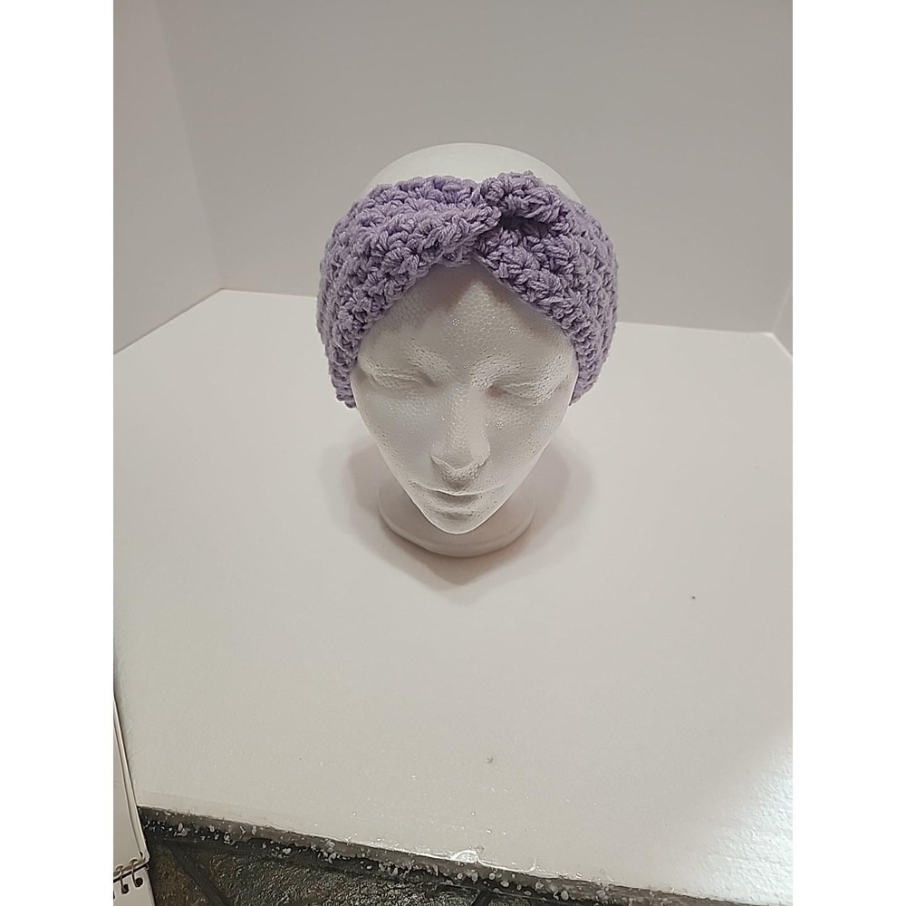 Homemade Purple Twist Headband Earmuffs Made In‎ USA Adult Size